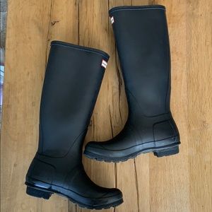 Hunter Rain Boots Original Tall, Black, 7